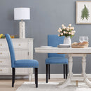 Set of 2 Fabric Upholstered Dining Chairs with Nailhead