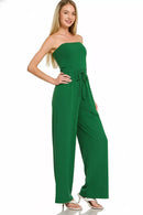 Zenana Tube Top Jumpsuit with Drawstring Waist