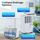 150 Pints Dehumidifier with 24H Timer and LED Display-White