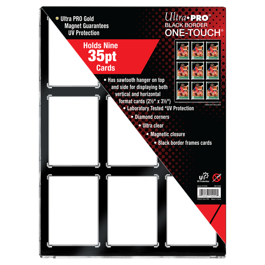 35PT 9-Card Black Border UV ONE-TOUCH® Magnetic Holder