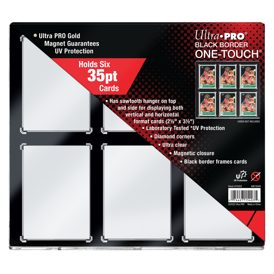 35PT 6-Card Black Border UV ONE-TOUCH® Magnetic Holder
