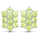 6.80 Carat Genuine Peridot .925 Sterling Silver 3 Piece Jewelry Set (Ring, Earrings, and Pendant w/ Chain)