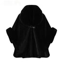 Solid-color Large Fur-collar Shawl