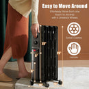 1500W Oil Filled Portable Radiator Space Heater with Adjustable Thermostat