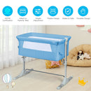 Travel Portable Baby Bed Side Sleeper Bassinet Crib with Carrying Bag-Blue