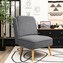 Velvet Accent Armless Side Chair with Rubber Wood Legs for Bedroom
