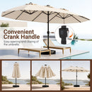 15.5 ft Patio Umbrella with Solar LED Lights & Crank