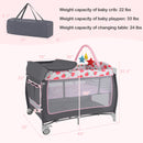 3-in-1 Portable Baby Playard with Zippered Door and Toy Bar