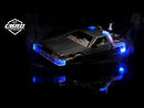 Back to the Future Part II die-cast 1:24 scale "Hollywood Rides" light-up DeLorean Time Machine