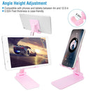 Foldable Desktop Phone Stand Angle Height Adjustable Tablet Holder Cradle Dock w/ Mirror Fit For 4-12.9in Device