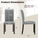 Dining Chair Set of 2 Mid-Century Modern Chairs with Rubber Wood Legs-Gray