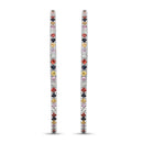 2.24 Carat Genuine Multi Sapphire .925 Sterling Silver Earrings