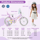 18 Inch Girls Bike Kids Bicycle with Doll Seat and Streamers for Children 4-8 Years Old