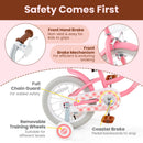 16 Inch Kids Bike with Training Wheels and Basket for Boys Girls 4-7 Years Old-16 inches