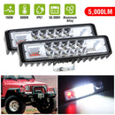 6" LED Light Bar 160W 5000lm Offroad Driving Spot Lights Work Light Pods IP67 Waterproof Fog Light Spot Flood Beam for Jeep Trailer Truck Bus Boat 2P