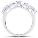 2.33 Carat Genuine Tanzanite .925 Sterling Silver Ring