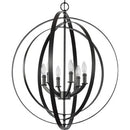 Progress Lighting Equinox Collection Black Six-Light Sphere Pendant