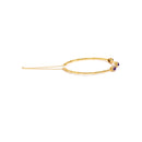 18K Yellow Gold Purple Amethyst and 1/3 Cttw Diamond Halo Station Bracelet