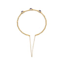 18K Yellow Gold Purple Amethyst and 1/3 Cttw Diamond Halo Station Bracelet