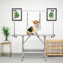 Foldable Dog Grooming Table with Height Adjustable Arms-Black