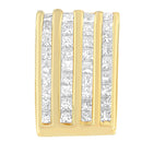 14K Yellow Gold 2 1/3 cttw Princess Cut Diamond Block Pendant Necklace (H-I, SI1-SI2)