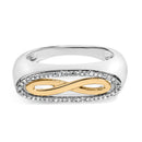 14K Yellow Gold Plated Sterling Silver Diamond Accent Infinity Ring