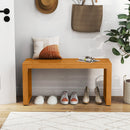 36 Inch Patio Bench All-Slat Acacia Wood Loveseat