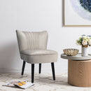Set of 2 Upholstered Modern Leisure Club Chairs with Solid Wood Legs