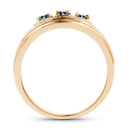 14K Yellow Gold Plated 0.33 Carat Genuine Blue Diamond .925 Sterling Silver Ring