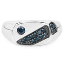 0.31 Carat Genuine Blue Diamond .925 Sterling Silver Ring