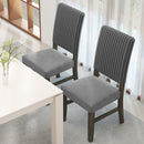 Dining Chair Set of 2 Mid-Century Modern Velvet Fabric Upholstered Chairs-Grey
