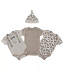 Chickpea Baby Boys 4-PC. Printed Cotton Bodysuits & Hat Set