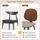 Wooden Dining Chair Set of 2 with Bentwood Frame and Padded Seat-Walnut