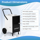 189 Pints Commercial Dehumidifier with Built-in Water Pump-Black