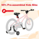 18-Inch Kids Bike Ages 3-8 with Handbrake and Coaster Brake and Bell Ring-18 inches