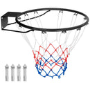 18 Inch Basketball Rim Goal Replacement with All Weather Net and Mounting Hardware
