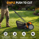 18 Inch Push Reel Lawn Mower 4-Position Adjustable with Removable Grass Catcher