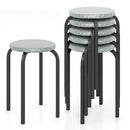 18-Inch Stackable Bar Stools with Washable Covers, Set of 6