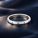 925 Sterling Silver Turquoise Oxidized Silver Ring Size 6 for Women