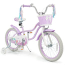 18-Inch Kids Bike Adjustable with Basket and Streamers Purple - Princess of the Sea Theme