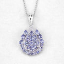 2.64 Carat Genuine Tanzanite and White Topaz .925 Sterling Silver Pendant