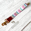 Phone Wrist Strap Keychain with Tether Tab - COLORED CHECKERS