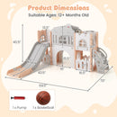All-in-1 Toddler Slide Playset Playground with Tunnel and Ladder and Basketball