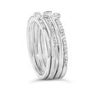 Sterling Silver 3/8 Cttw Diamond Bezel and Pave Set Stackable Ring Set