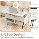 31.5 Inch Lift-Top Coffee Table with Hidden Storage and 2 Open Shelves