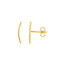 14k Yellow Gold Curve Climber Post Earrings