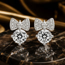 925 Sterling Silver Earrings with CZ and White Gold Plating for Women