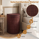 19 Gallon Bamboo Laundry Hamper with Zippered Lid