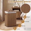19 Gallon Bamboo Laundry Hamper with Removable Liner