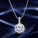 925 Sterling Silver Moissanite Pendant Necklace for Women - 45cm
